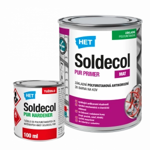 HET Soldecol PUR Primer 0,75l šedý 0110 základní polyuretanová barva 3v1 + tužidlo PUR Hardener 0,1l