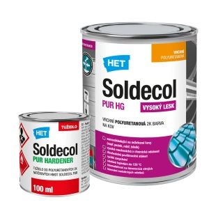 HET Soldecol PUR HG bílý 0,75l vysoce lesklá polyuretanová barva + tužidlo PUR Hardener 0,1l