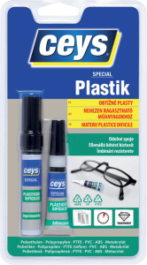 Ceys lepidlo na obtížné plasty 3g+4ml speciál Plastik