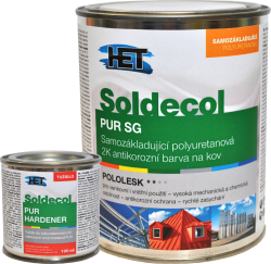 HET Soldecol PUR SG RAL 9006 2,5l polyuretanová barva 3v1 + tužidlo PUR Hardener 0,3l