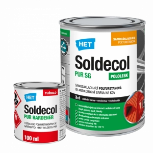 HET Soldecol PUR SG RAL 9007 0,75l polyuretanová barva 3v1 + tužidlo PUR Hardener 0,1l