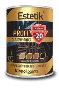 Estetik Profi 20 olejový nátěr Dub 0,8l lazura