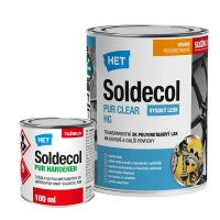 HET Soldecol PUR Clear HG (1) 0,5l lesklý polyuretanový lak + tužidlo 0,1l (2)